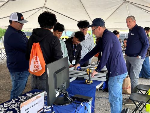 high school students learn about glazing