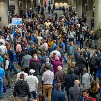 crowded GlassBuild entrance