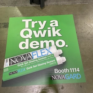 floor sticker with company name