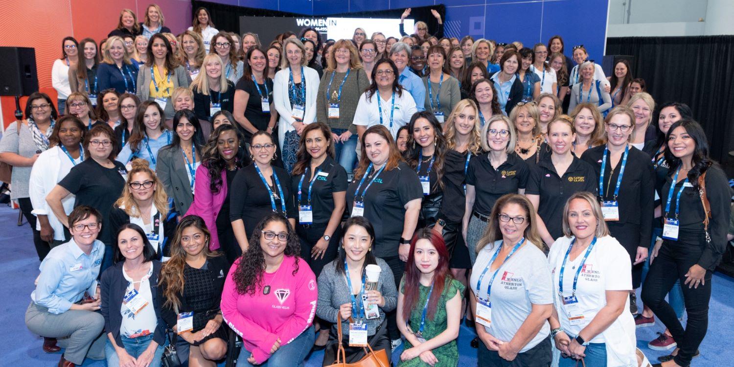 women attending and presenting at Women in Glass, GlassBuild 2022