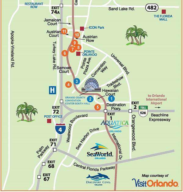 Map of hotels in Orlando