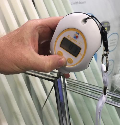 person operating the argon check analyzer