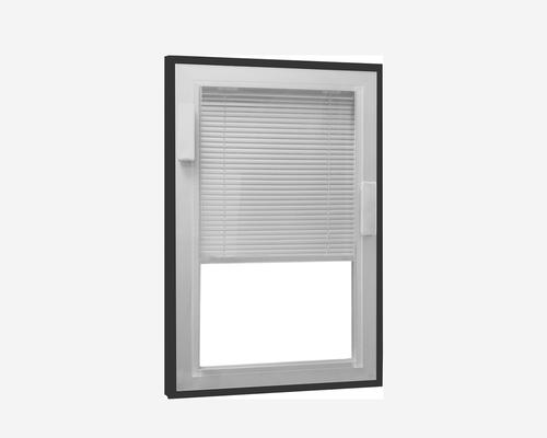 window with blinds between glass