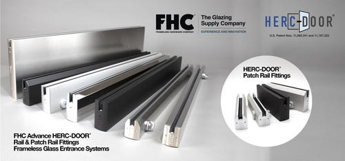 rail and patch rail fittings for glass doors