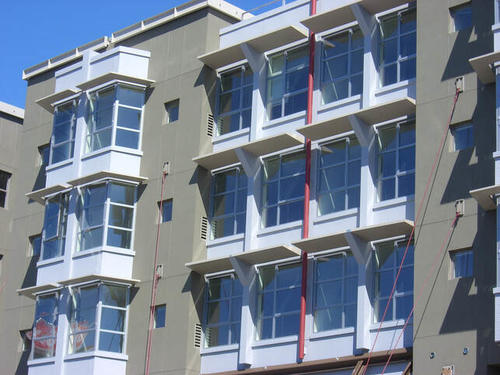 steel windows on apartment building